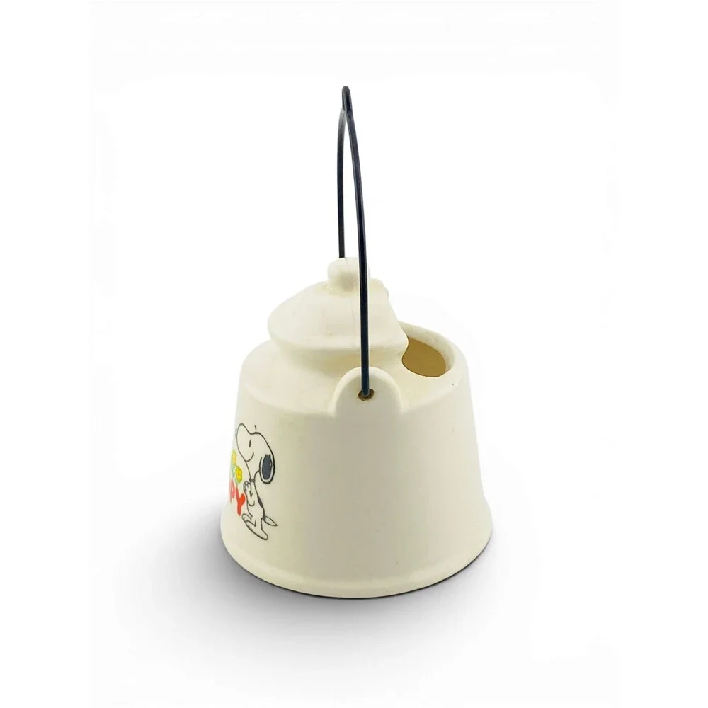 Vintage Snoopy Miniature Ceramic Teapot Caddy Peanuts Determined Production 1958